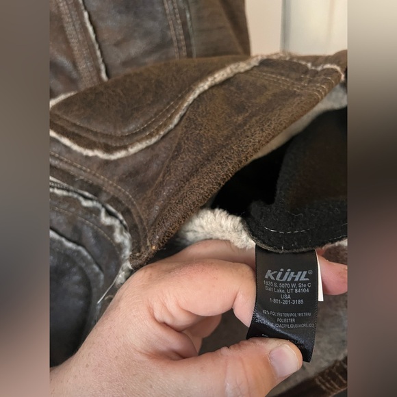 Kuhl Women's Brown Shearling-Trim Dani Sherpa Vest Large - Picture 3 of 4